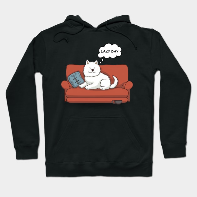 Lazy Day Samoyed Dog Hoodie by NatashaCuteShop